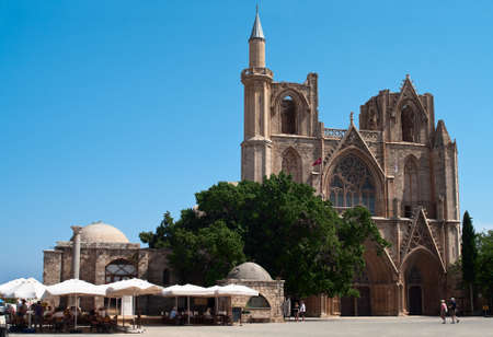 Lala Mustafa Pasha Mosque in north Cyprus occupied by the Turks, Famagustaの写真素材