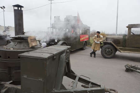 SAINT-PETERSBURG, RUSSIA - NOVEMBER 4: Military performance in celebration of National Unity Day....