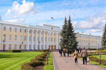 NIZHNY NOVGOROD, RUSSIA - SEPTEMBER 24: Administration building in the Kremlin on September 24, 2011 in Nizhny Novgorod, Russia.のeditorial素材