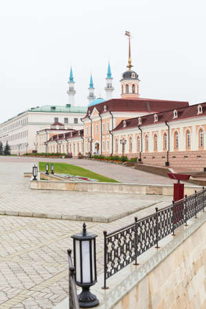 KAZAN CITY, RUSSIA - SEPTEMBER 25: The territory of the Kazan Kremlin-an architectural monument on September 25, 2011 in Kazan city, Russia.のeditorial素材