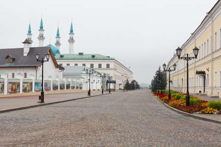 KAZAN CITY, RUSSIA - SEPTEMBER 25: The territory of the Kazan Kremlin-an architectural monument on September 25, 2011 in Kazan city, Russia.のeditorial素材