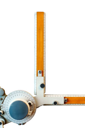 Old-fashioned drawing board isolated on white backgroundの写真素材