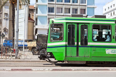 TUNIS, TUNISIA - CIRCA MAY, 2012: City tramway in the streets, on circa May, 2012 in Tunis, Tunisia.