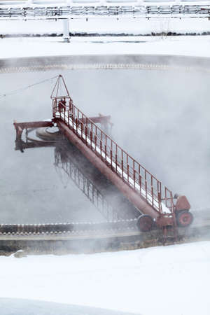 Rotation of filter in radial sedimentation basin with water evaporationの写真素材