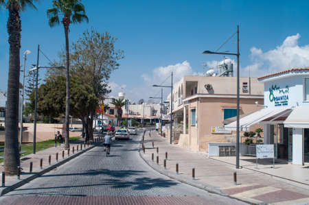 LARNACA, CYPRUS - CIRCA SEPTEMBER, 2010: Streets of Larnaca city in the velvet season, on circa September, 2010 in Larnaca, Cyprus.のeditorial素材