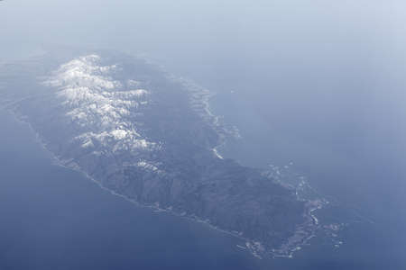 Japanese island in Pacific ocean. Aerial viewの写真素材