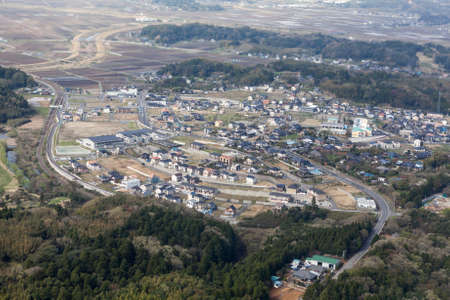 Japanese small village, Japan  Aerial viewの写真素材