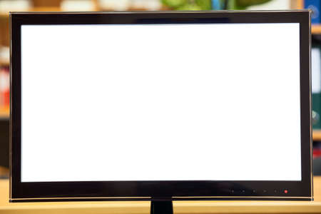 Monitor screen with a white isolated insideの写真素材