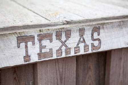 Texas words on wooden planksの写真素材