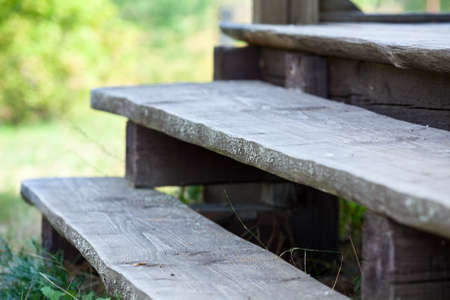 Wooden steps of the porch verandaの写真素材