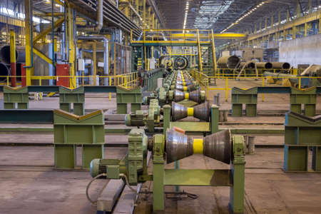 Pipes rolling line at pipeline manufacture, metallurgy industry