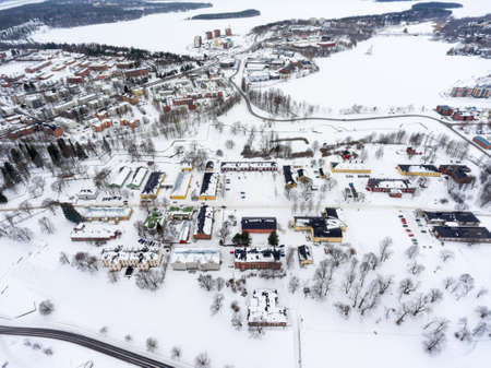 Panorama of houses and museums of fortress of Lappeenranta (Lappeenrannan linnoitus) on...