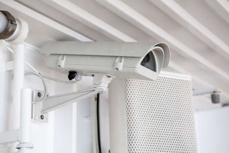 CCTV security camera installed in ship board for monitoring and surveillance