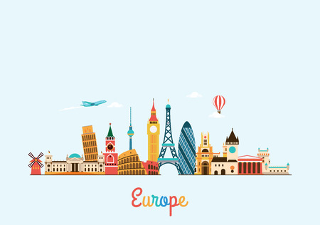 Vector graphics, flat city illustration, eps 10のイラスト素材