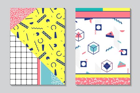 Retro texture, pattern and geometric elementsのイラスト素材