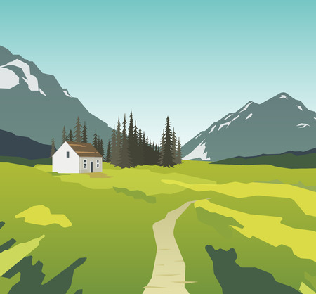 Summer vector illustration, nature landscape eps 10のイラスト素材