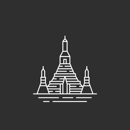 Thailand landmark. Illustations in outline styleのイラスト素材