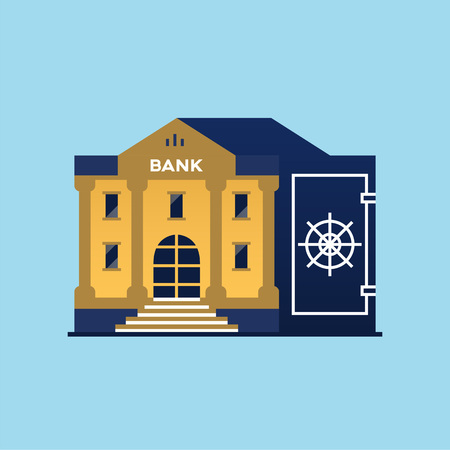 Bank building. Symbol of Safe Vector illustration.のイラスト素材