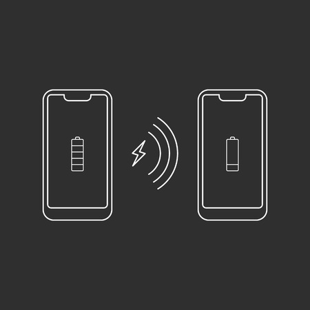 Smartphone wireless charging icon.のイラスト素材