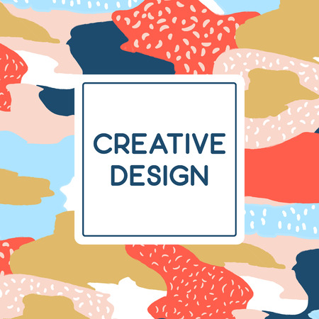 Pattern in retro 80s style. Vector seamless pattern with hand drawn curve shapes.のイラスト素材