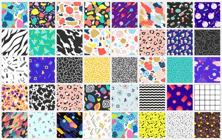 Abstract colorful patterns. Geometric seamless patterns.のイラスト素材