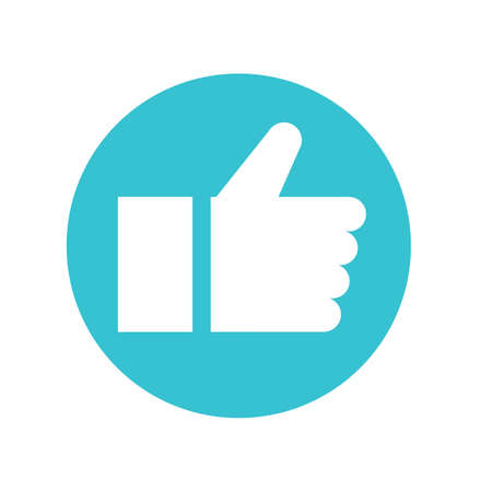 Thumbs up. Like symbol. Flat styleのイラスト素材