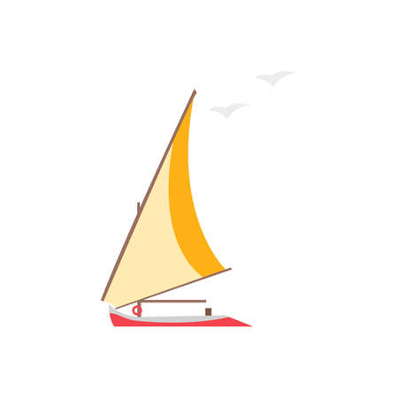 sea boat. isolated illustration on white backgroundのイラスト素材