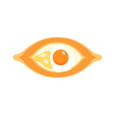Khachapuri, a traditional Georgian dish. Vector flat illustration.のイラスト素材