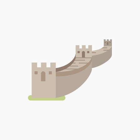 Great Wall of China. Flat vector illustration.のイラスト素材