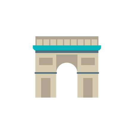 Arc de Triomphe in Paris. Flat style illustrationのイラスト素材