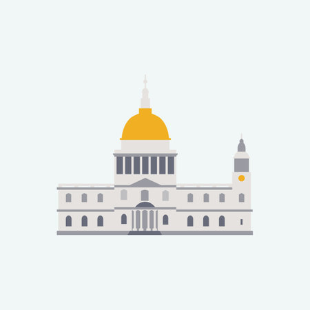 St. Paul's Cathedral. Flat style illustrationのイラスト素材