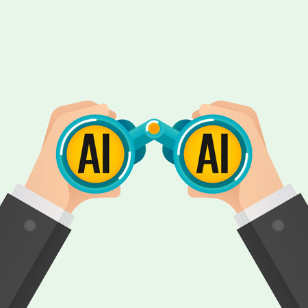 Ai, Machine learning concept. Flat illustration.のイラスト素材