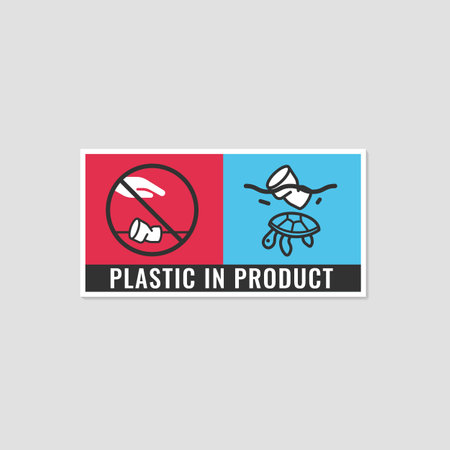 Plastic In Product. Cups for beverages. Pictogram on single-use products.のイラスト素材