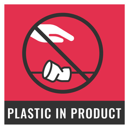 Plastic In Product. Cups for beverages. Pictogram on single-use products.のイラスト素材