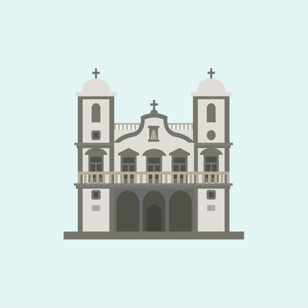 Church of Our Lady of the Mount. Flat illustration.のイラスト素材