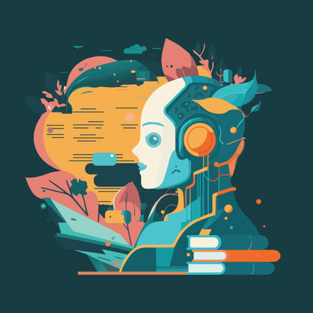Artificial intelligence, machine learning concept illustration.の素材