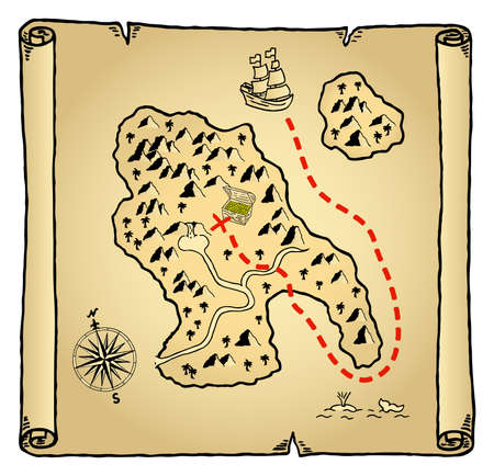 treasure mapのイラスト素材