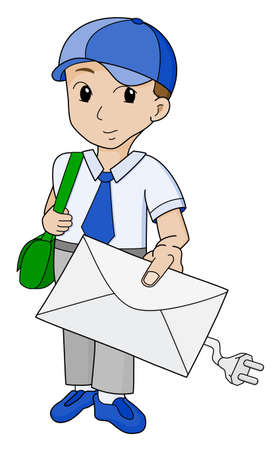 postman with email のイラスト素材