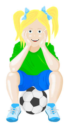 girl sittin on a ball のイラスト素材