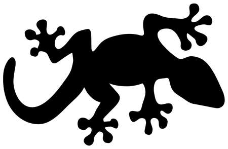 vector illustration of a black lizard silhouetteのイラスト素材