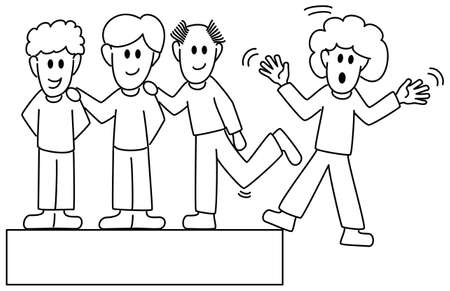 vector illustration of a few colleagues who bully anotherのイラスト素材