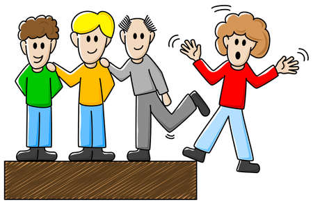vector illustration of a few colleagues who bully anotherのイラスト素材