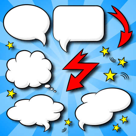 vector illustration of a collection of comic style speech bubblesのイラスト素材
