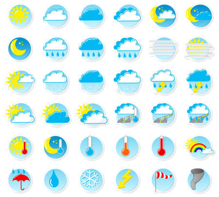 vector illustration of a set of weather iconsのイラスト素材
