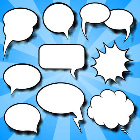 vector illustration of a collection of comic style speech bubblesのイラスト素材