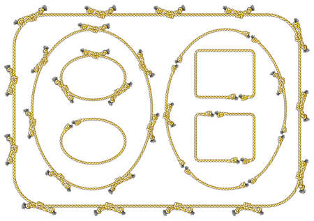 illustration of a collection of several rope framesのイラスト素材