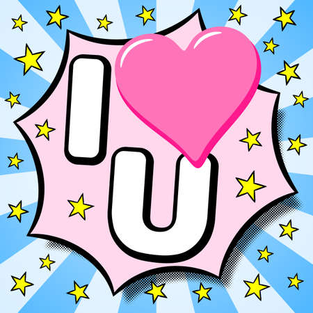 vector illustration of a cartoon bubble  i love you のイラスト素材
