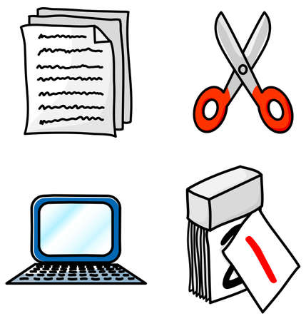 vector illustrations of various office iconsのイラスト素材