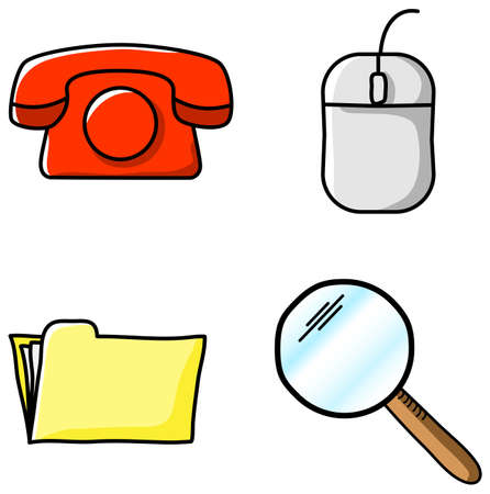 vector illustrations of various office iconsのイラスト素材