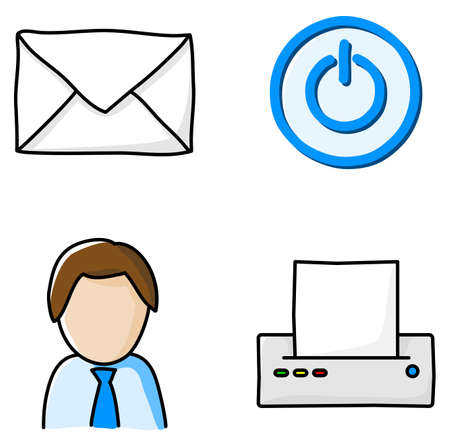 vector illustrations of various office iconsのイラスト素材
